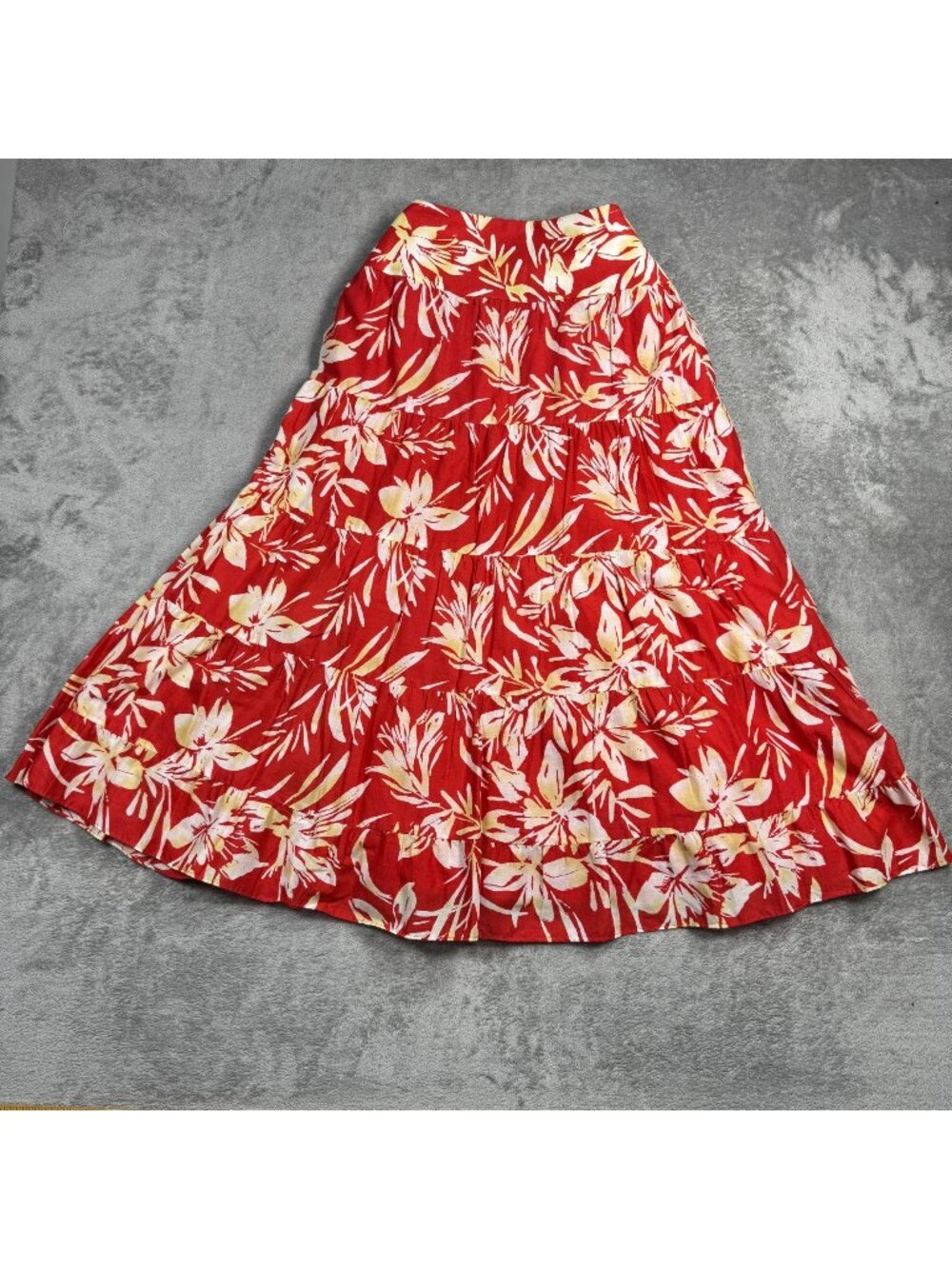 Y2K Jones New York Floral Tiered Maxi Skirt Womens 4 A-Line Boho Summer Festival